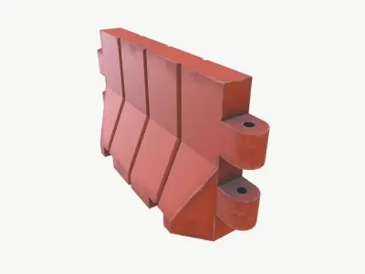 Road Blocker Low-poly 3D model