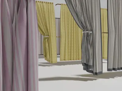 Multi-Colored Curtains Pack 3D model