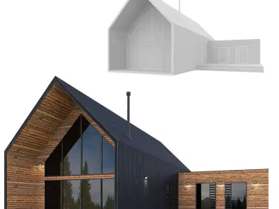 Barn house 03 Low-poly 3D model