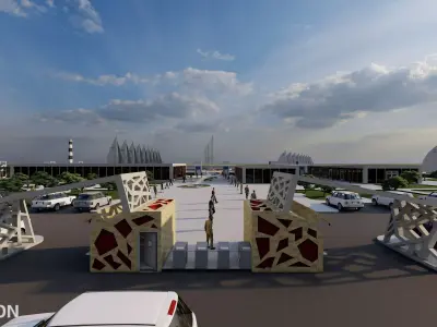 Modern Marina and Waterfront Terminal Complex 3D model