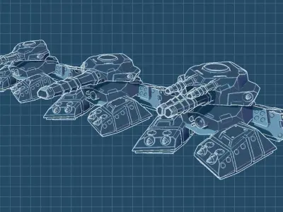 Sci fi Hover Robot Tank 3D printable model  3D print model