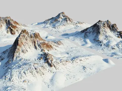 Snow mountain Pack Low-poly 3D model