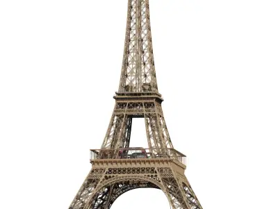 The Eiffel tower with interior 3D model