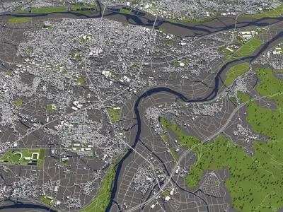 Nagano Japan 50x50km 3D model