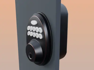 Oval Digital Door Lock Low-poly 3D model