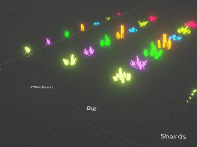 Gierki - SciFi LowPoly Fantasy Ore Pack Low-poly 3D model