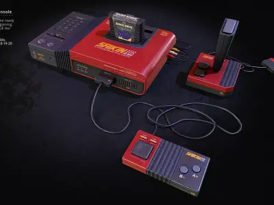 Retro Sci-Fi Japanese Gaming Console  UE5  Low Poly  PBR Low-poly 3D model