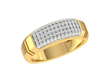 Light Weight Yellow Gold Diamond Ring  -ZA RN 4210 3D print model