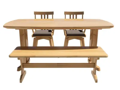 Dining set 4 seat 3D model