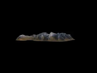 3d Model Mountain Range Barrier  3D model