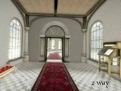 Fantasy Corridors Low-poly 3D model