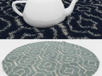 Round Rug Set 72 3D model