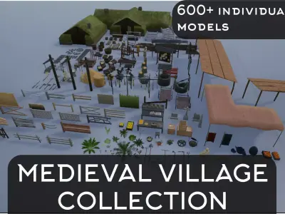 Medieval Props-Village Collection 3D Model Pack