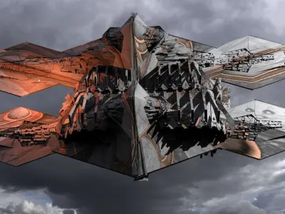 Sci-Fi Egyptian Alien Floating Monolith Huge 3 3D model