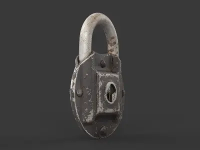 Old metal Lock Low-poly 3D model