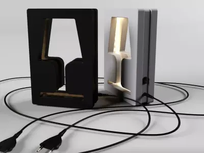 Blocco LED Table Lamp white and black modern table lamp 3D model