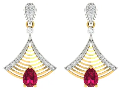 Women Pendant Earring Sets 3dm STL OBJ FBX Renders Details 3D print model 25
