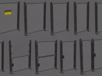 Iron Fence 3D Models Low-poly 3D model