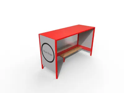 Pack 2 Modern bus stop Low-poly 3D model buy