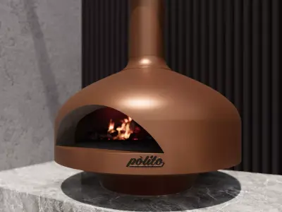 Polito Giotto Wood Fire Pizza Oven with Benchstand 3D model