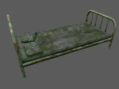 old bed Low-poly 3D model