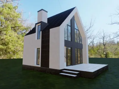 Cottage Building Low-poly 3D model