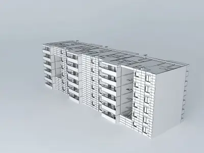 Social housing 6 floors Free 3D model