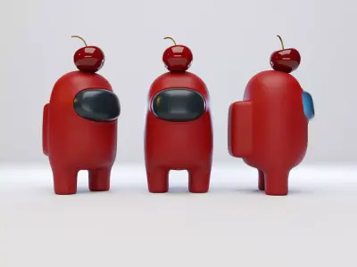 Among Us Cherry Hat Character  3D model