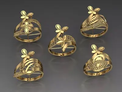 Fusion Arabian Rings 250 rings latest light Weight 3D print model