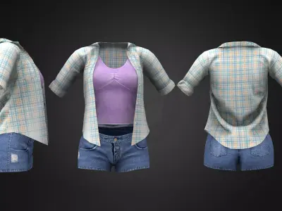 Teen Outfit Low-poly 3D model