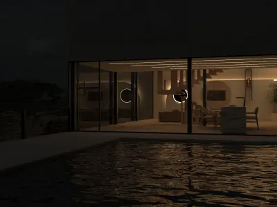 Modern Villa Cliff House 3D model