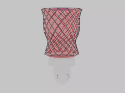 Rose Glass Mini Plugin Wax Warmer with Gold Accents Low-poly 3D model