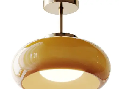 Medieval Vintage Semi Flush Ceiling Light 3D model