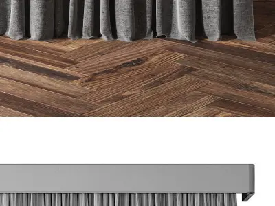 Curtains and tulle 2 Low-poly 3D model