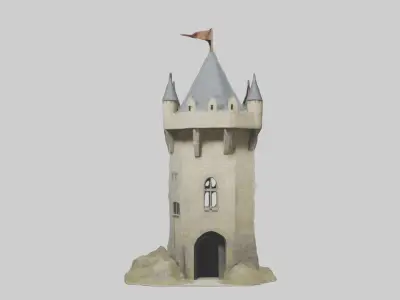 Castlecornertowerm 1 Low-poly 3D model