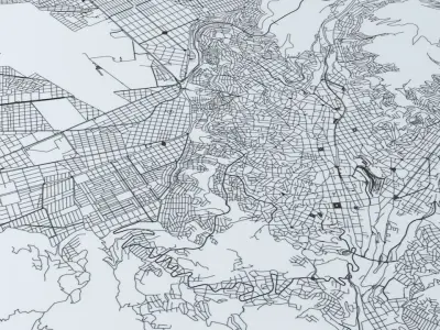 La Paz and El Alto Road Network and Streets 3D model