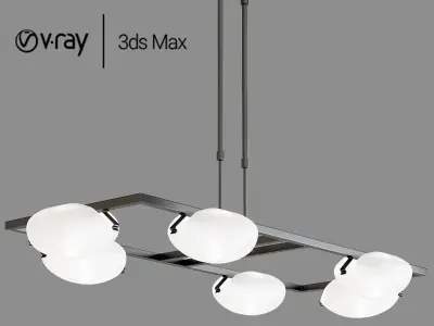 5 Mix collection olympic chandelier - clear glass spheres 3D model