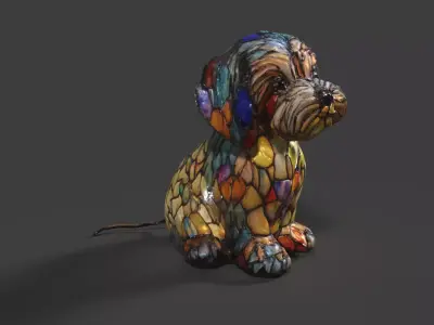 Chinese Dog Lantern  Low-poly 3D model