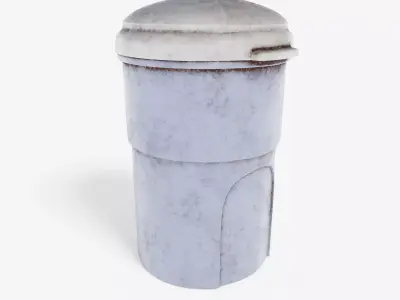 NYC - Old Style Domestic Bin - High Poly 3D model