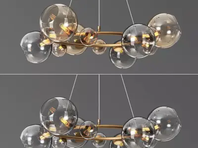 Bubbles 9 light chandelier 3D model