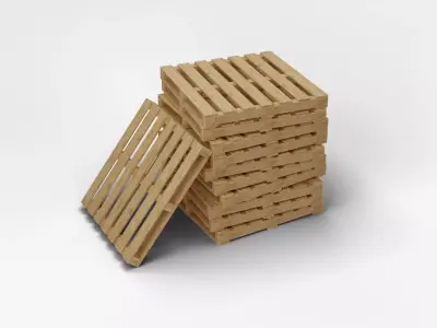 Stacks of Wooden Pallet 3D model
