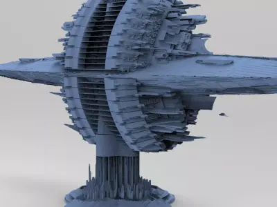 Art Deco Sci-Fi Tower 3 3D model