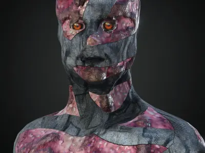 Rigged Zombie Character Low-poly 3D model