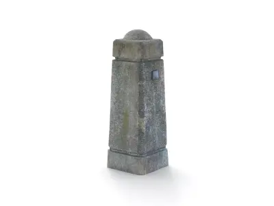 Photoscanned Concrete Bollard Low-poly 3D model
