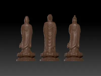Three Saint Buddhas  3D print model
