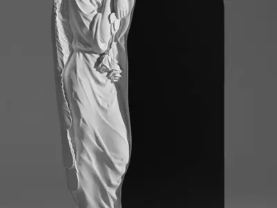 Angel gravestone with 3D model