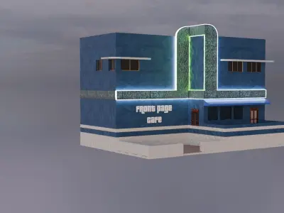 Front Page Cafe 3D Model Vice City Low-poly 3D model