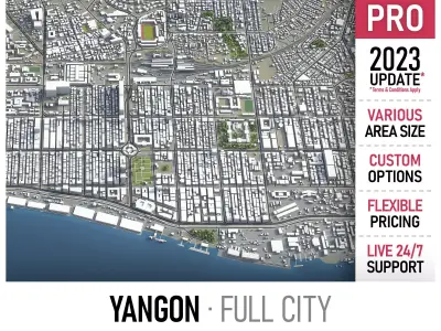 Yangon Low-poly 3D model