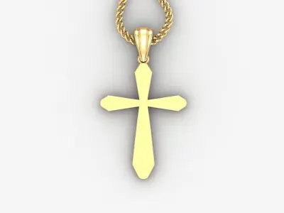 Light Gold 18K Cross Pendant 1CP046 3D print model