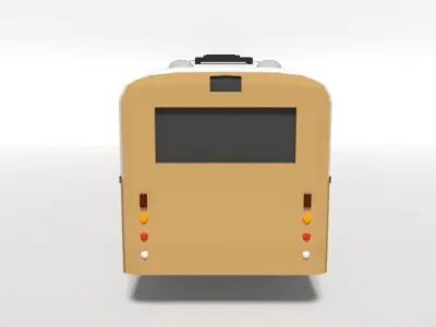 Low Poly Cartoon Retro Bus  Low-poly 3D model